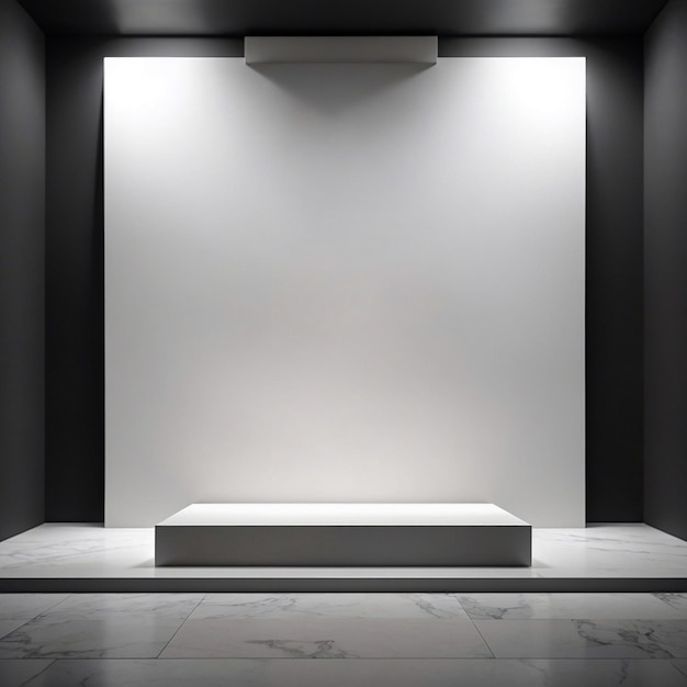 Blank white display wall mockup