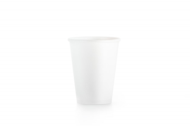 Blank white disposable paper cup isplated