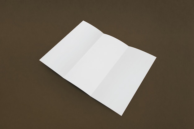 Blank white empty trifold brochure