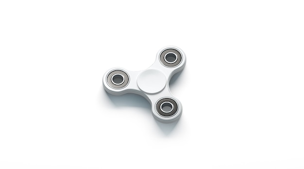 Blank white fidget spinner , isolated