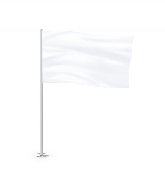 Photo blank white flag mock up stand