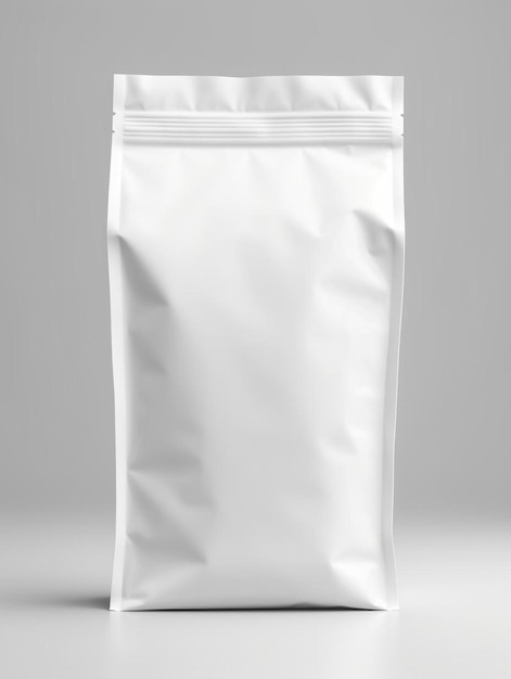 blank white foil bag packaging isolated on white background with clipping path high quality highly