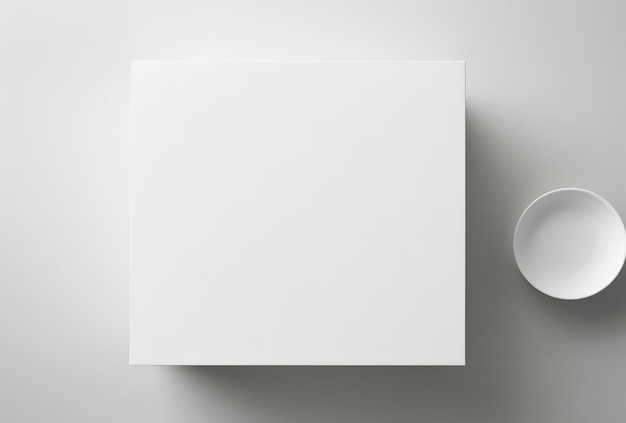 Blank White Food Box on Table Top View