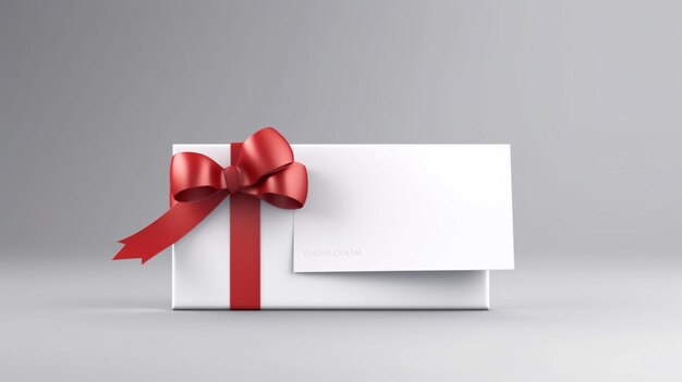 Blank white gift card signboard or gift voucher bill Ai Generative
