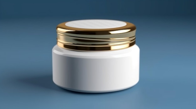 Blank white and gold face cream jar package for cream butter scrub gel powder wax Realistic packagin