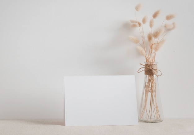 Blank white greeting card mock up.