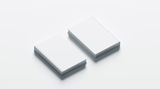 Blank white hardcover books mock up