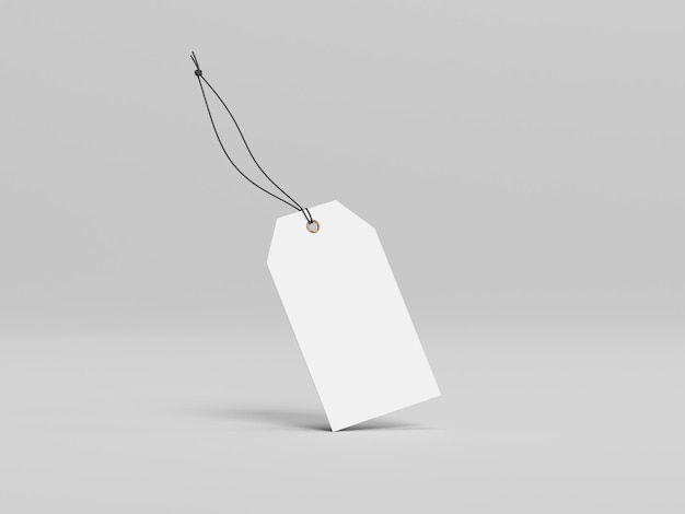 blank white hexagon label mockup, clothing tag, 3d rendering, 3d modeling