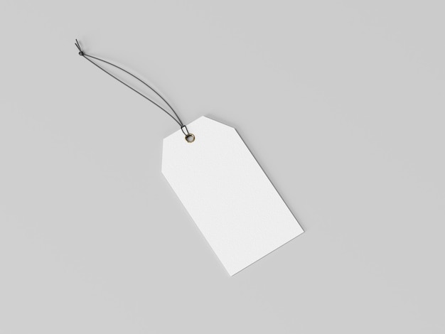 blank white hexagon label mockup, clothing tag, 3d rendering, 3d modeling