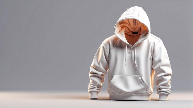 Foto blank white hoodie display template voor reclame of mockup model