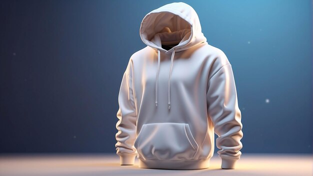 Foto blank white hoodie display template voor reclame of mockup model