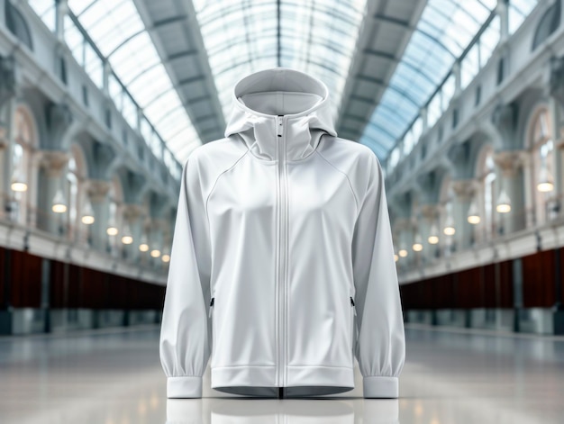 Photo blank white hoodie mockup for presentation generative ai