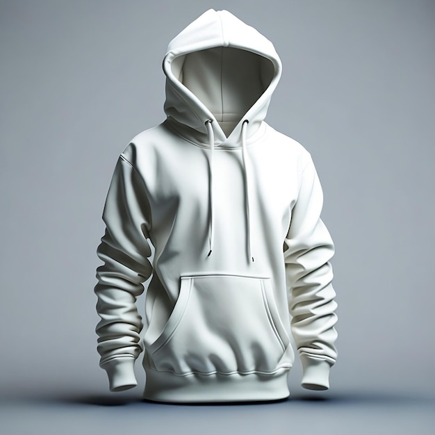 Blank white hoodie template Hoodie sweatshirt long sleeve with clipping path hoodie for design