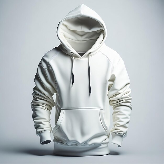 Blank white hoodie template Hoodie sweatshirt long sleeve with clipping path hoodie for design