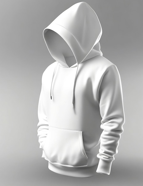 Blank white hoodie template Hoodie sweatshirt long sleeve with clipping path hoody for design