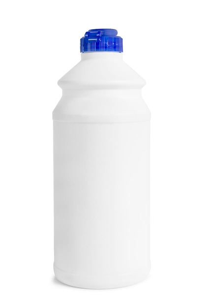 blank white household cleaning bottle isolated on white background
