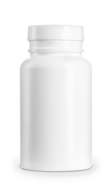 blank white medical bottle isolated on white background Clipping path