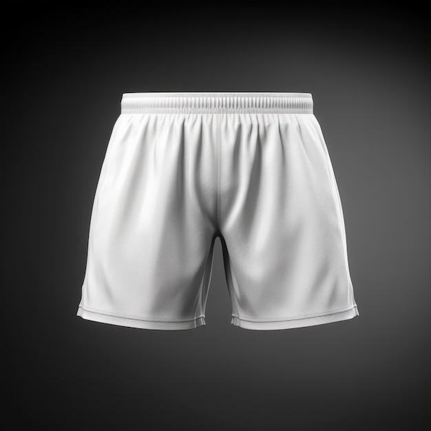 Photo blank white men's sports shorts isolated on black background with clipping path