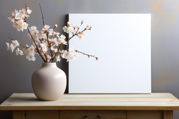 blank white mockup lying in spring atmosphere professional photography