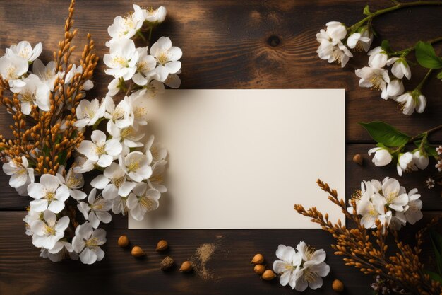 blank white mockup lying in spring atmosphere professional photography