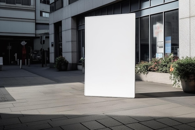 a Blank white mockup sign isolated outside AI Generative