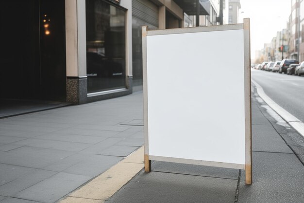 a Blank white mockup sign isolated outside AI Generative