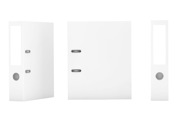 Blank White Office Binders on a white background