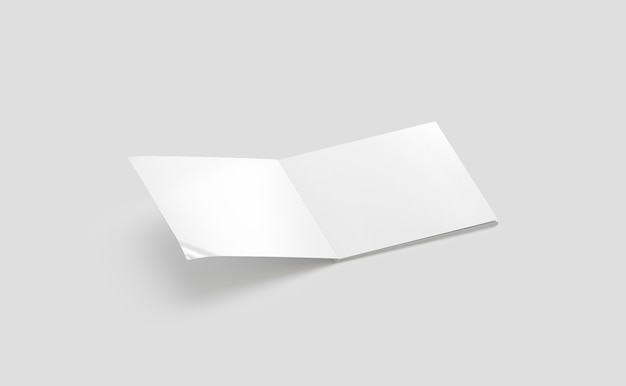 Mockup di diario quadrato aperto bianco vuoto catalogo tascabile vuoto mock up isolato