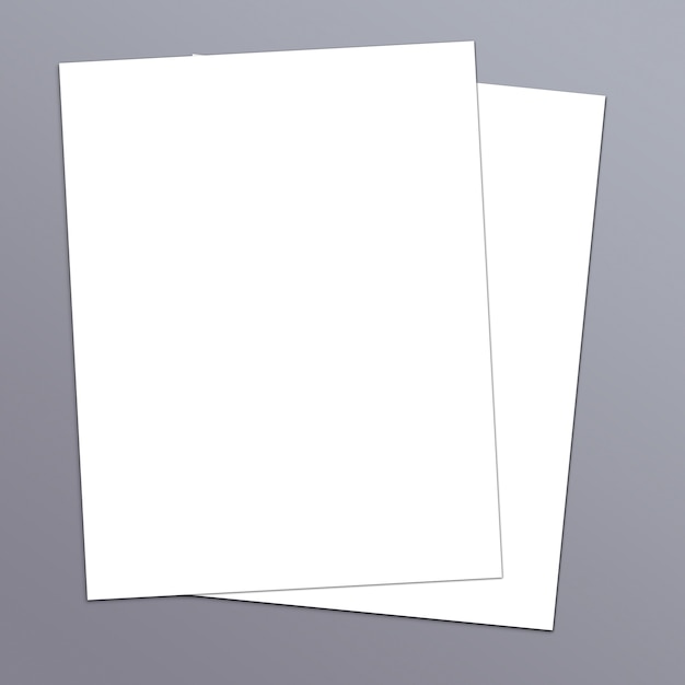 Photo blank white paper a-4 flyer on grey background