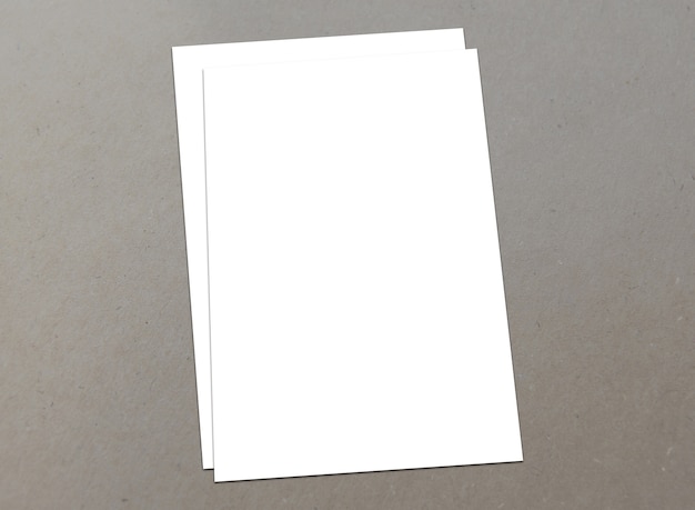 Blank white paper A-4 flyer on texture background