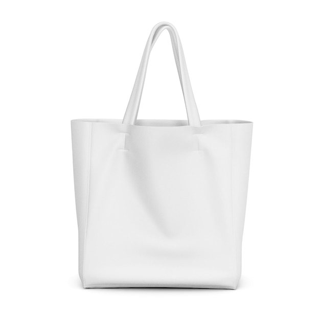 a blank White Paper Bag mockup isolated on a white background