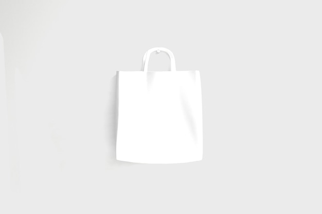 Blank white paper bag