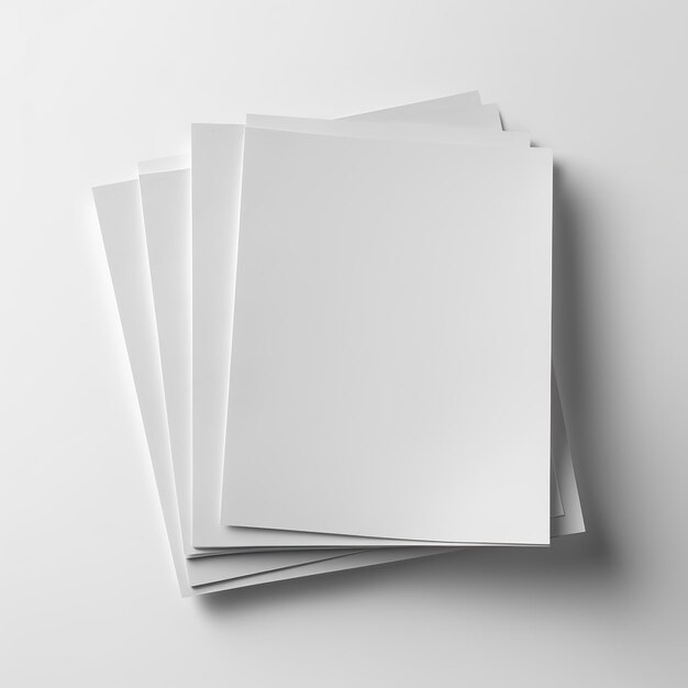 Photo blank white paper isolated on white background generative ai