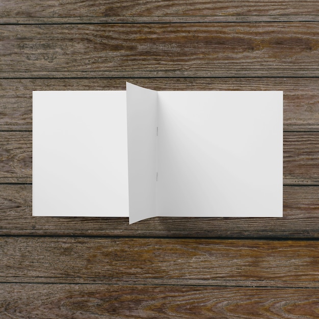 Blank white paper isolated on wooden