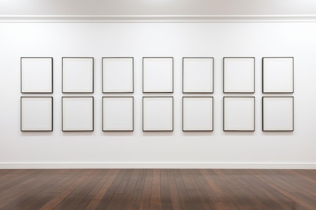 Premium AI Image | Blank white paper posters hang on white walls in ...