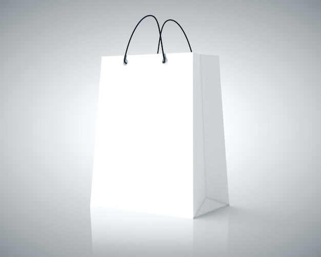 Blank white paper shopping bag