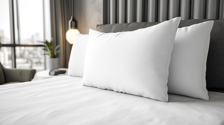 Photo blank white pillow mockup
