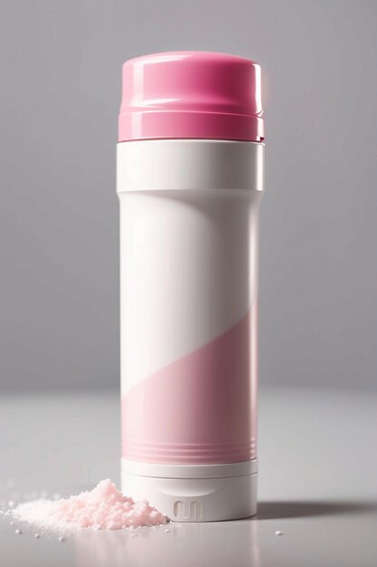 Blank White and pink deodorant stick with lid