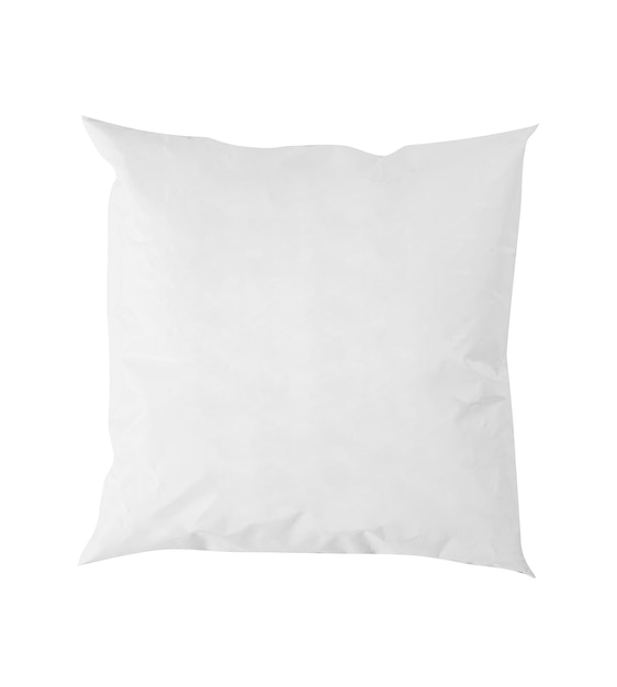 Blank or white plastic bag snack packaging isolated on white