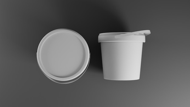 검은 바탕에 고립 된 빈 색 플라스틱 버 모형 3D 렌더링