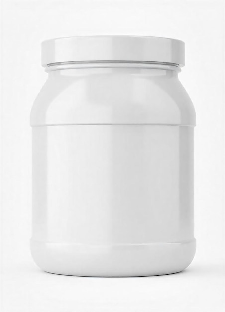 Blank White Plastic Jar Mockup