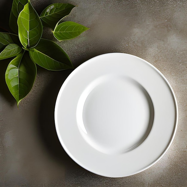 blank white plate or menu presentation plate photo