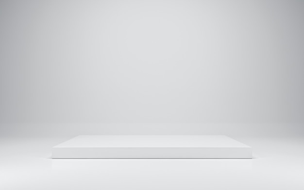 Blank white podium, 3d render