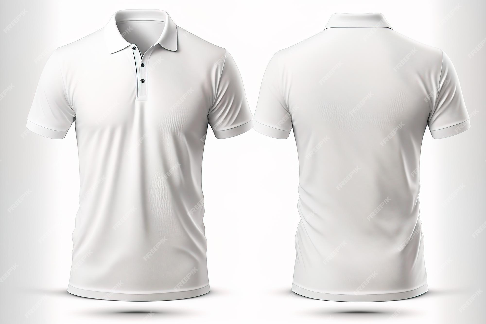 Premium Photo | Blank white polo tshirt for men template