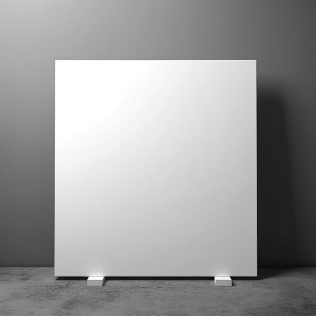 Blank white poster on dark background