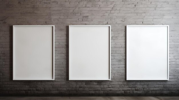 Blank white poster frames mock up Blank posters mockup