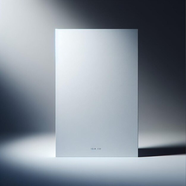 Blank white poster on a grey background