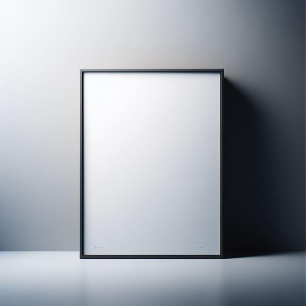 Blank white poster on a grey background