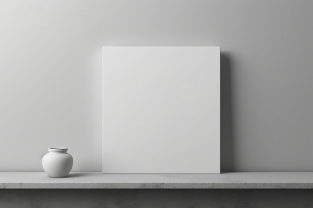 Пустой белый макет плаката на минималистичном фоне