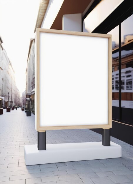 Blank white poster on the street